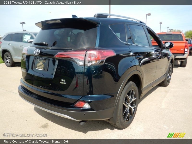 Galactic Aqua Mica / Black 2018 Toyota RAV4 SE AWD