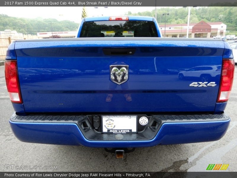 Blue Streak Pearl / Black/Diesel Gray 2017 Ram 1500 Express Quad Cab 4x4