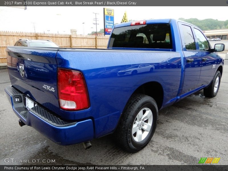 Blue Streak Pearl / Black/Diesel Gray 2017 Ram 1500 Express Quad Cab 4x4