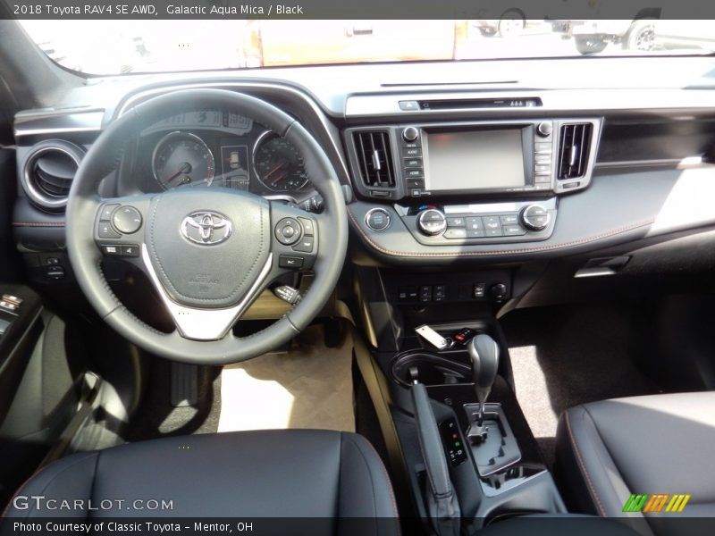 Galactic Aqua Mica / Black 2018 Toyota RAV4 SE AWD