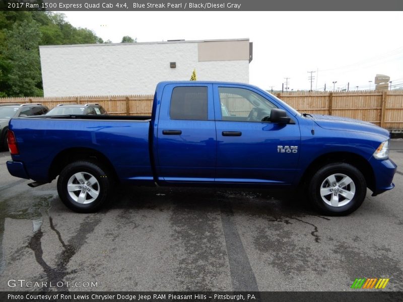 Blue Streak Pearl / Black/Diesel Gray 2017 Ram 1500 Express Quad Cab 4x4