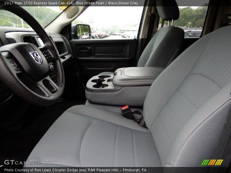 Blue Streak Pearl / Black/Diesel Gray 2017 Ram 1500 Express Quad Cab 4x4