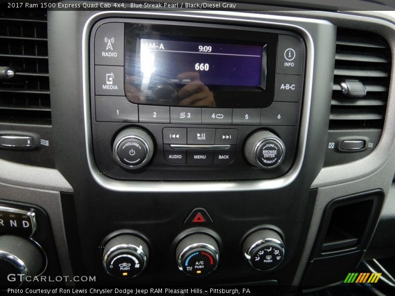 Blue Streak Pearl / Black/Diesel Gray 2017 Ram 1500 Express Quad Cab 4x4