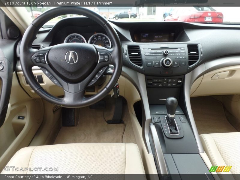 Premium White Pearl / Parchment 2010 Acura TSX V6 Sedan