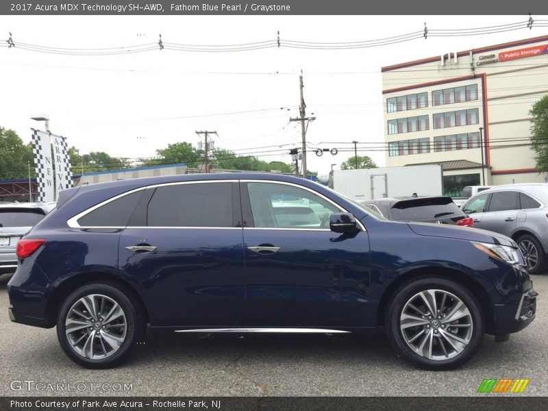 Fathom Blue Pearl / Graystone 2017 Acura MDX Technology SH-AWD