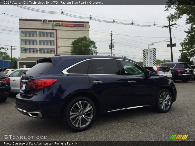 Fathom Blue Pearl / Graystone 2017 Acura MDX Technology SH-AWD