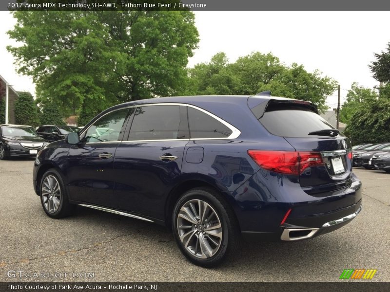 Fathom Blue Pearl / Graystone 2017 Acura MDX Technology SH-AWD
