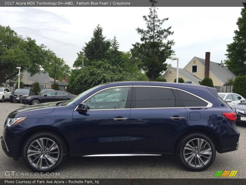 Fathom Blue Pearl / Graystone 2017 Acura MDX Technology SH-AWD