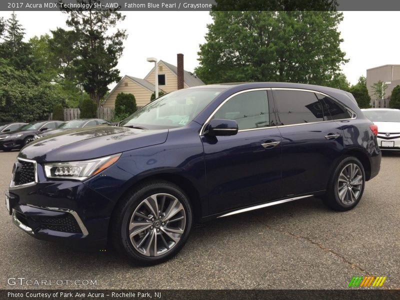 Fathom Blue Pearl / Graystone 2017 Acura MDX Technology SH-AWD