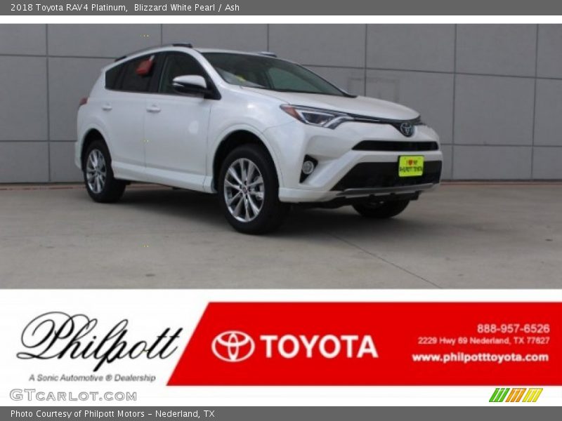Blizzard White Pearl / Ash 2018 Toyota RAV4 Platinum