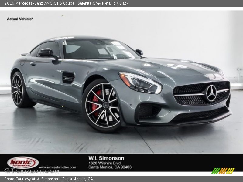 Selenite Grey Metallic / Black 2016 Mercedes-Benz AMG GT S Coupe