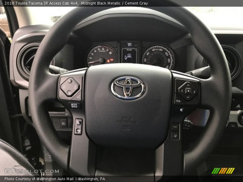 Midnight Black Metallic / Cement Gray 2018 Toyota Tacoma SR Access Cab 4x4