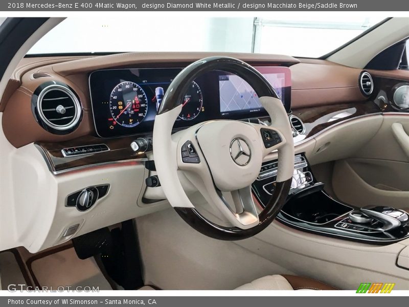 designo Diamond White Metallic / designo Macchiato Beige/Saddle Brown 2018 Mercedes-Benz E 400 4Matic Wagon