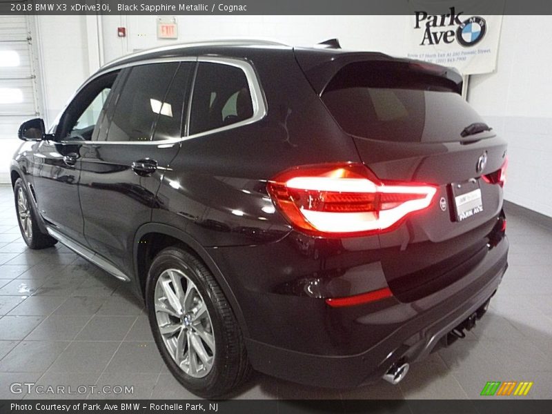 Black Sapphire Metallic / Cognac 2018 BMW X3 xDrive30i