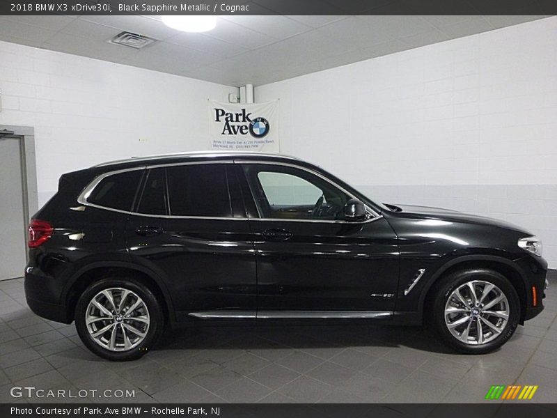 Black Sapphire Metallic / Cognac 2018 BMW X3 xDrive30i