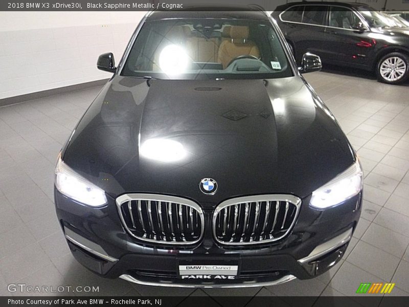 Black Sapphire Metallic / Cognac 2018 BMW X3 xDrive30i
