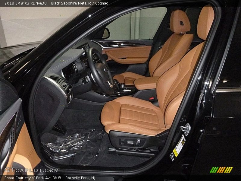 Black Sapphire Metallic / Cognac 2018 BMW X3 xDrive30i