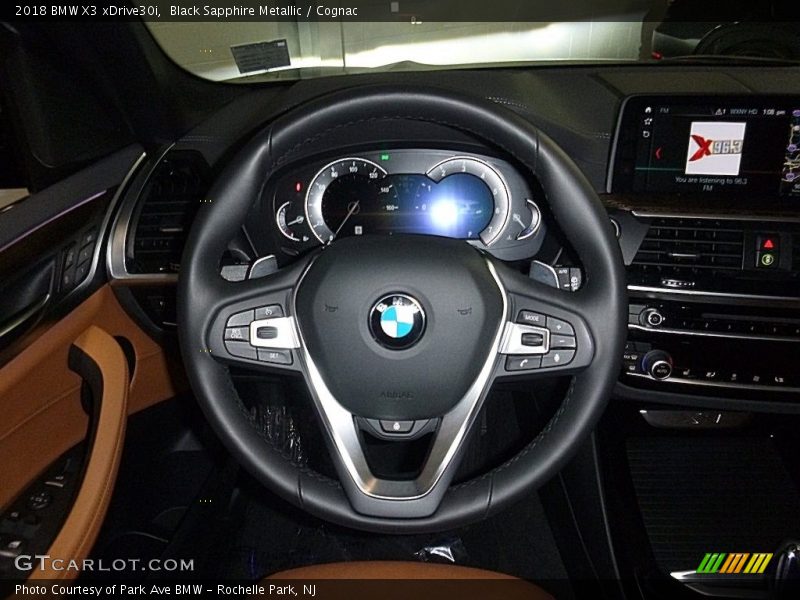 Black Sapphire Metallic / Cognac 2018 BMW X3 xDrive30i
