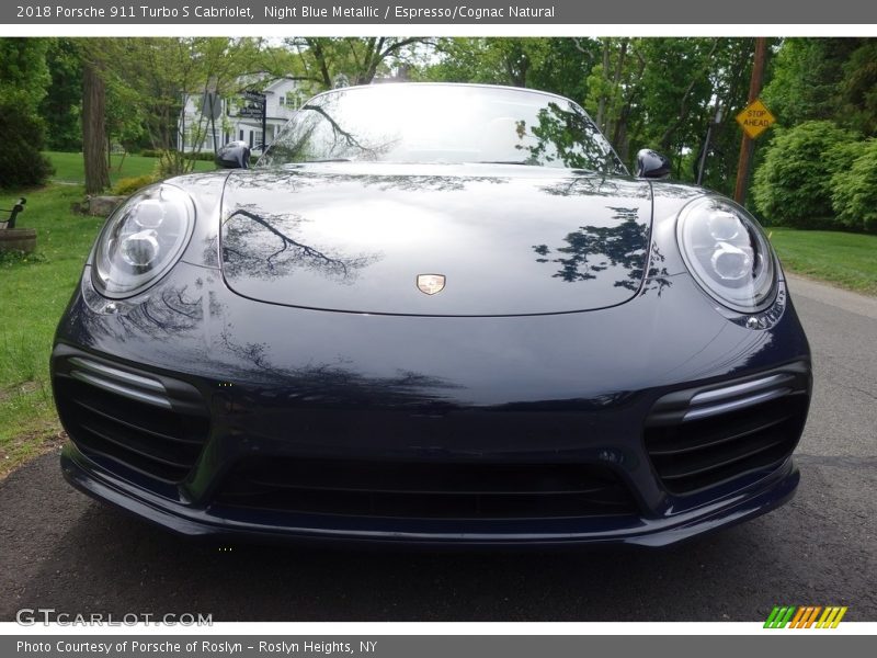Night Blue Metallic / Espresso/Cognac Natural 2018 Porsche 911 Turbo S Cabriolet