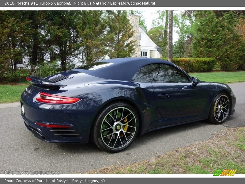 Night Blue Metallic / Espresso/Cognac Natural 2018 Porsche 911 Turbo S Cabriolet