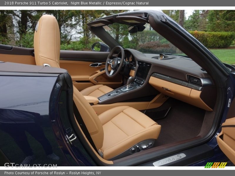 Night Blue Metallic / Espresso/Cognac Natural 2018 Porsche 911 Turbo S Cabriolet