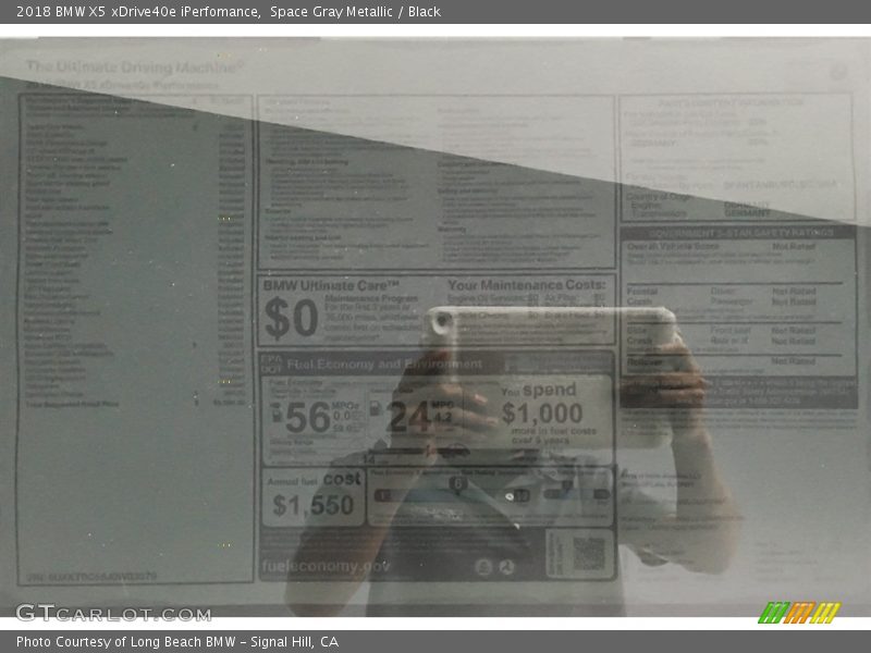 Space Gray Metallic / Black 2018 BMW X5 xDrive40e iPerfomance