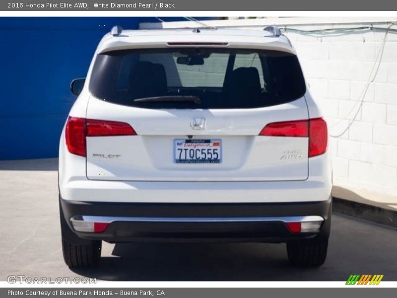 White Diamond Pearl / Black 2016 Honda Pilot Elite AWD