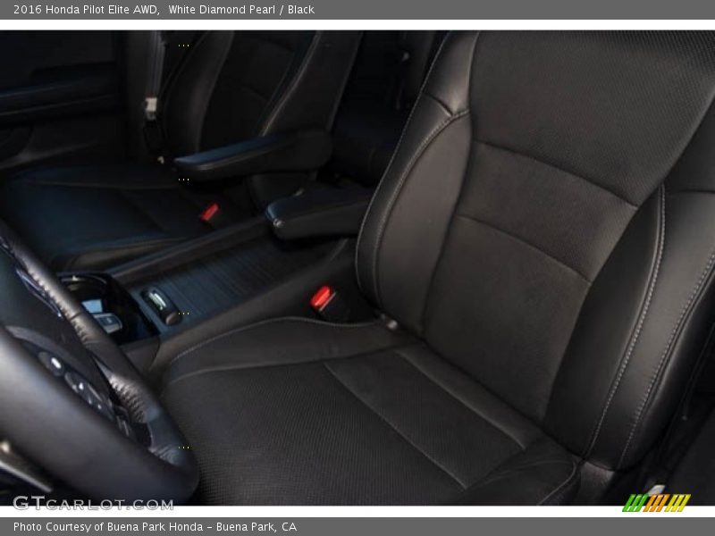 White Diamond Pearl / Black 2016 Honda Pilot Elite AWD
