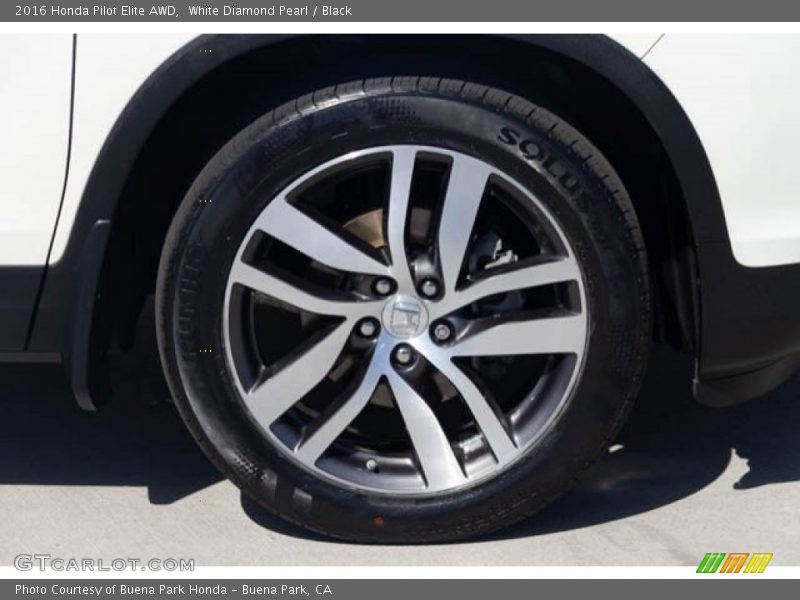 White Diamond Pearl / Black 2016 Honda Pilot Elite AWD
