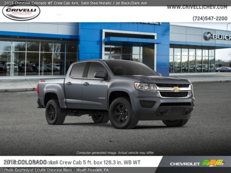 Satin Steel Metallic / Jet Black/Dark Ash 2018 Chevrolet Colorado WT Crew Cab 4x4