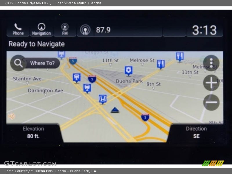 Navigation of 2019 Odyssey EX-L
