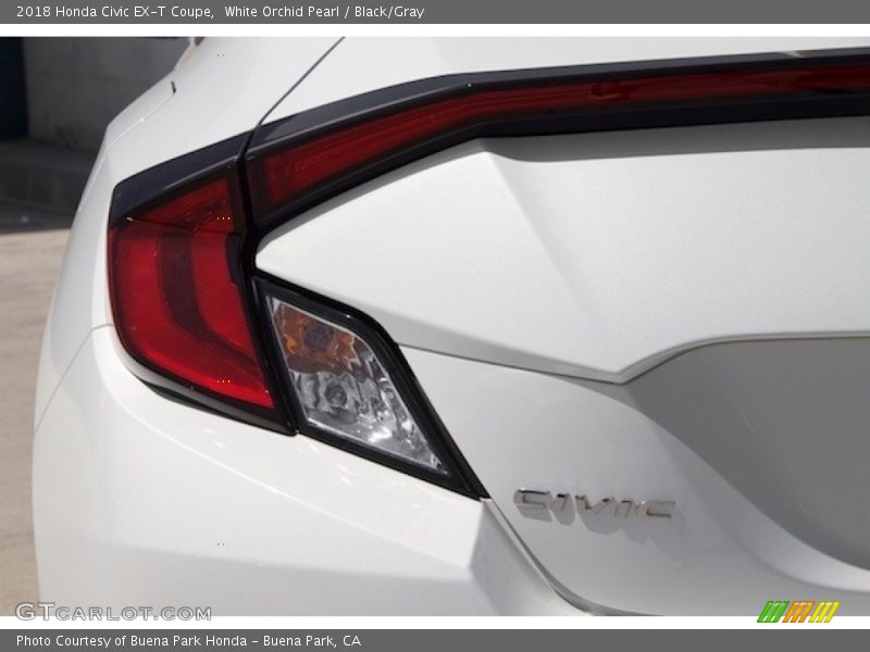 White Orchid Pearl / Black/Gray 2018 Honda Civic EX-T Coupe