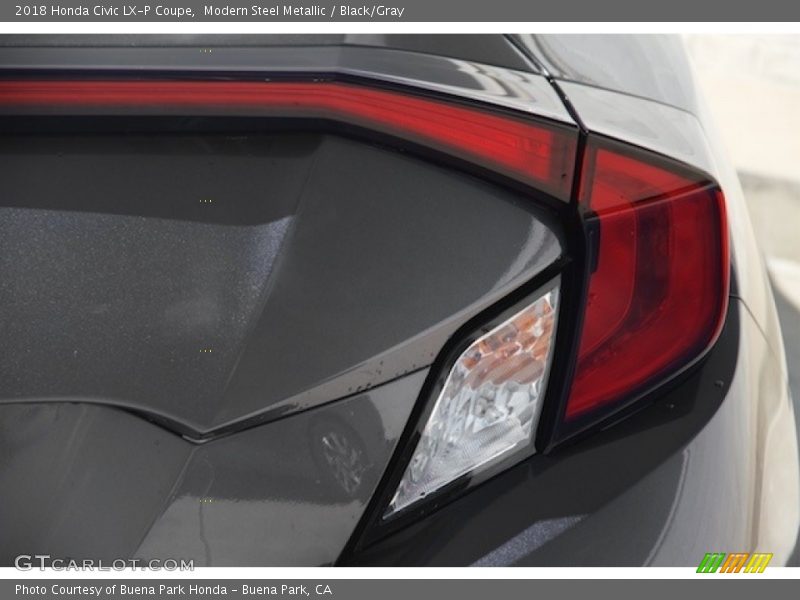 Modern Steel Metallic / Black/Gray 2018 Honda Civic LX-P Coupe