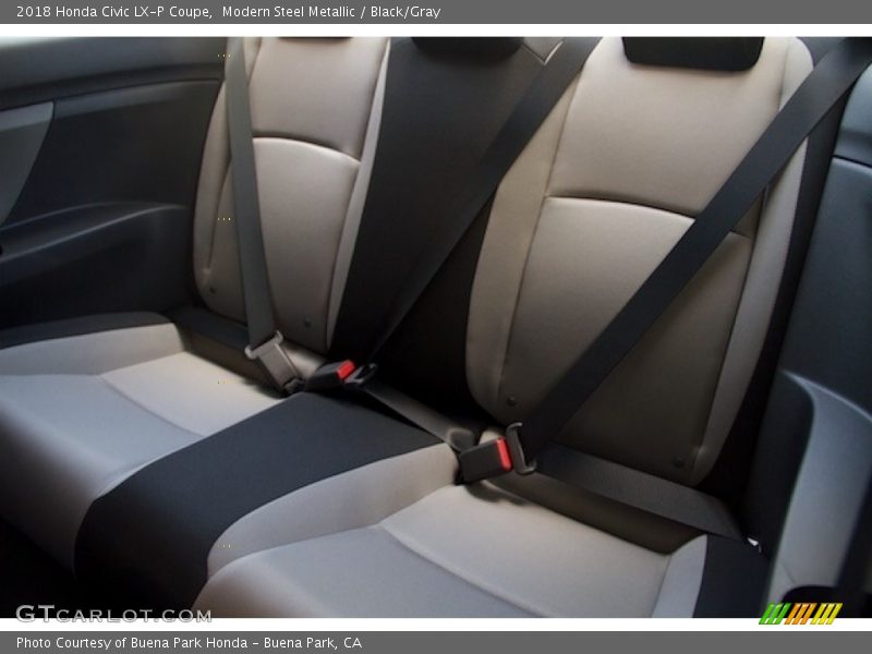 Modern Steel Metallic / Black/Gray 2018 Honda Civic LX-P Coupe