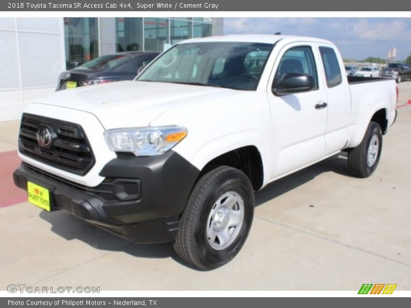 Super White / Cement Gray 2018 Toyota Tacoma SR Access Cab 4x4