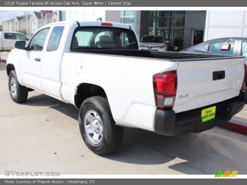 Super White / Cement Gray 2018 Toyota Tacoma SR Access Cab 4x4