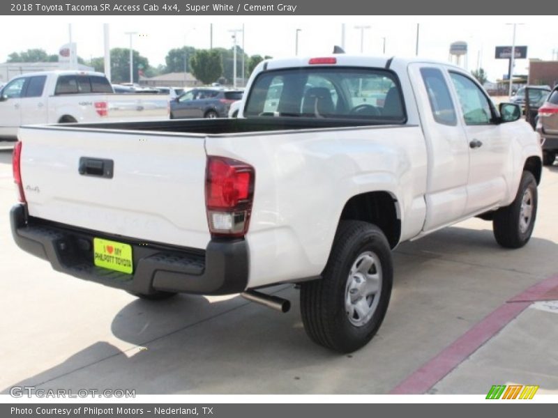 Super White / Cement Gray 2018 Toyota Tacoma SR Access Cab 4x4