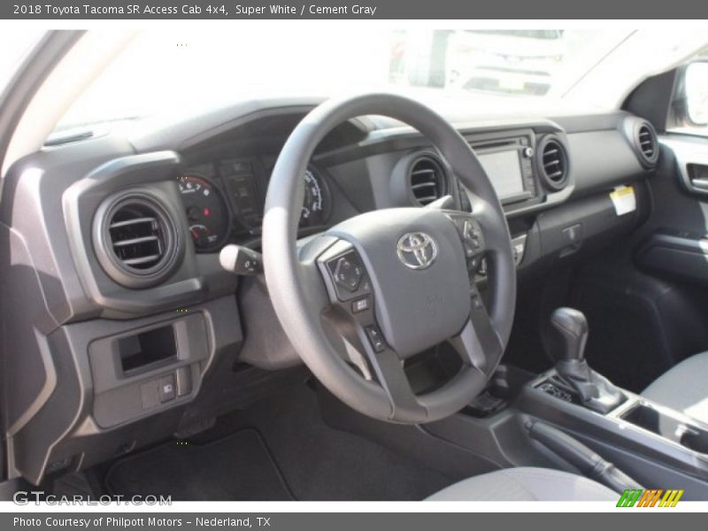 Super White / Cement Gray 2018 Toyota Tacoma SR Access Cab 4x4
