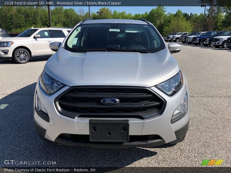 Moondust Silver / Ebony Black/Copper 2018 Ford EcoSport SES 4WD