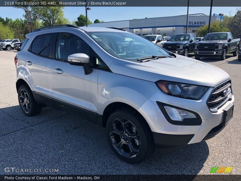 Moondust Silver / Ebony Black/Copper 2018 Ford EcoSport SES 4WD