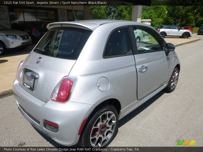 Argento (Silver) / Sport Nero/Nero (Black/Black) 2013 Fiat 500 Sport