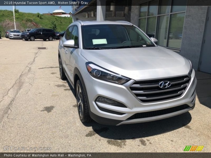 Molten Silver / Gray 2018 Hyundai Tucson Sport AWD