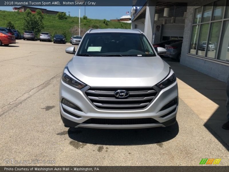 Molten Silver / Gray 2018 Hyundai Tucson Sport AWD