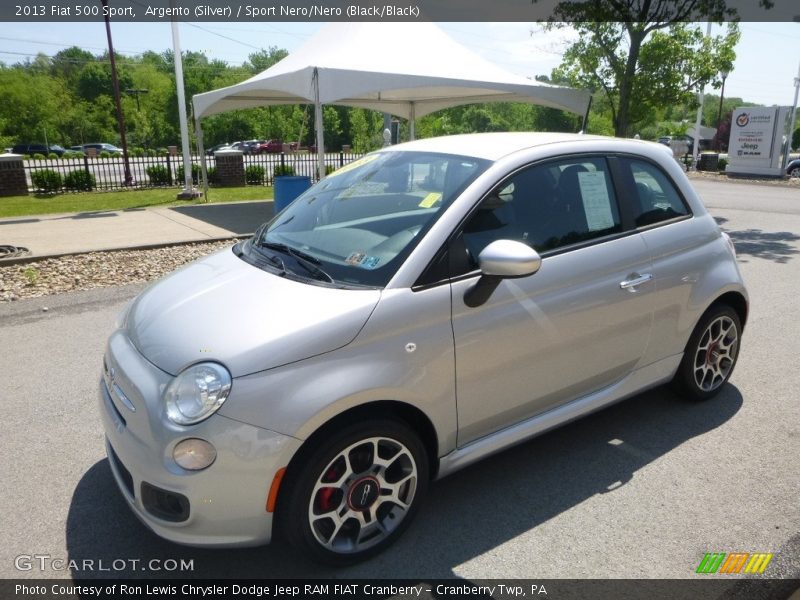 Argento (Silver) / Sport Nero/Nero (Black/Black) 2013 Fiat 500 Sport
