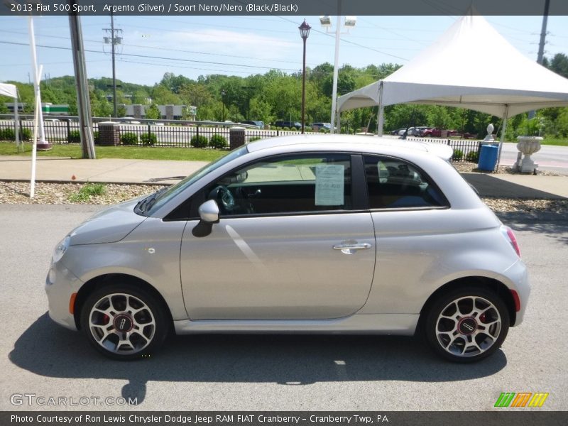 Argento (Silver) / Sport Nero/Nero (Black/Black) 2013 Fiat 500 Sport