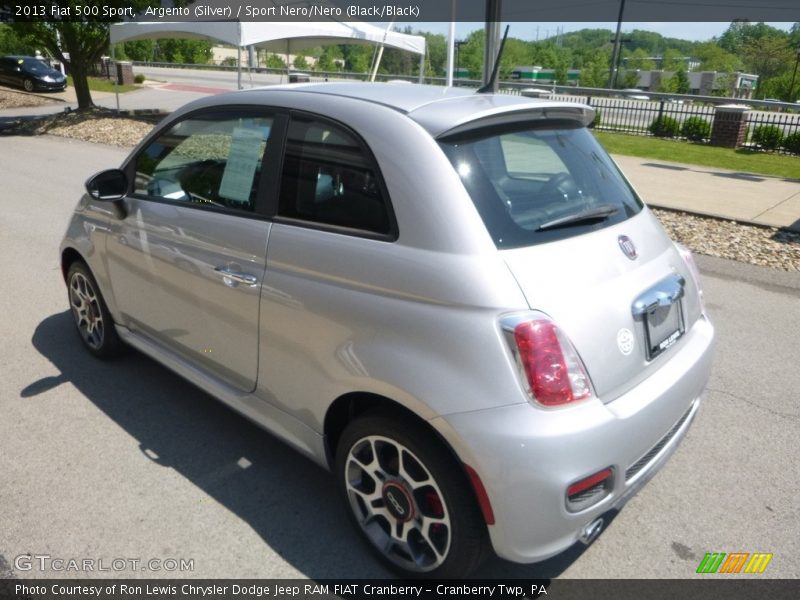 Argento (Silver) / Sport Nero/Nero (Black/Black) 2013 Fiat 500 Sport