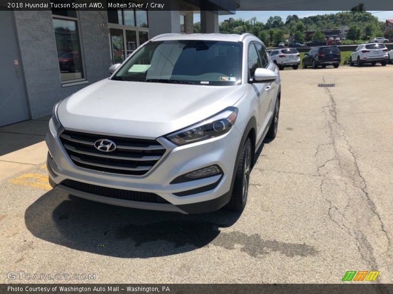 Molten Silver / Gray 2018 Hyundai Tucson Sport AWD