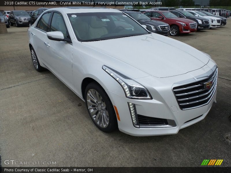 Crystal White Tricoat / Very Light Cashmere/Jet Black Accents 2018 Cadillac CTS Luxury AWD
