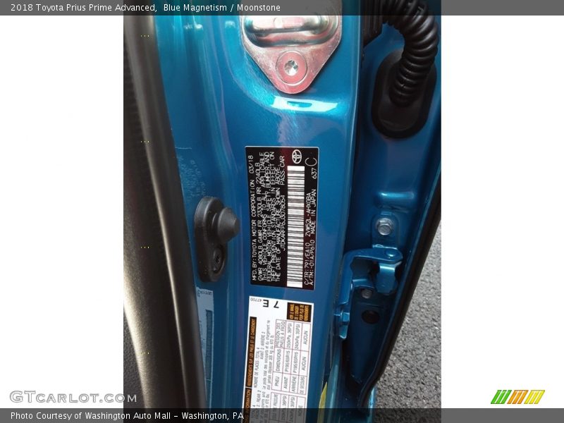 2018 Prius Prime Advanced Blue Magnetism Color Code 791