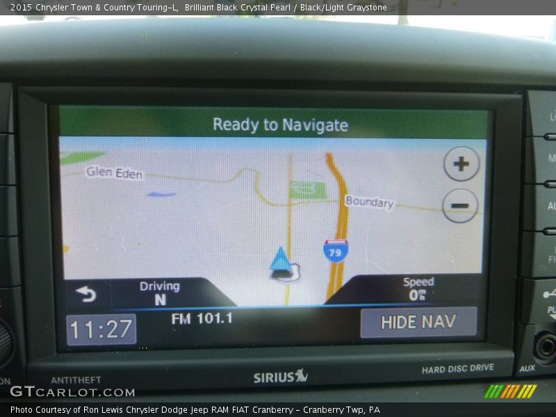 Brilliant Black Crystal Pearl / Black/Light Graystone 2015 Chrysler Town & Country Touring-L